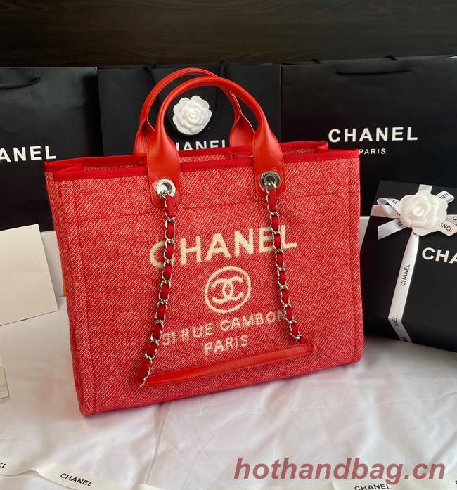 Chanel LARGE SHOPPING BAG A66941 red&white