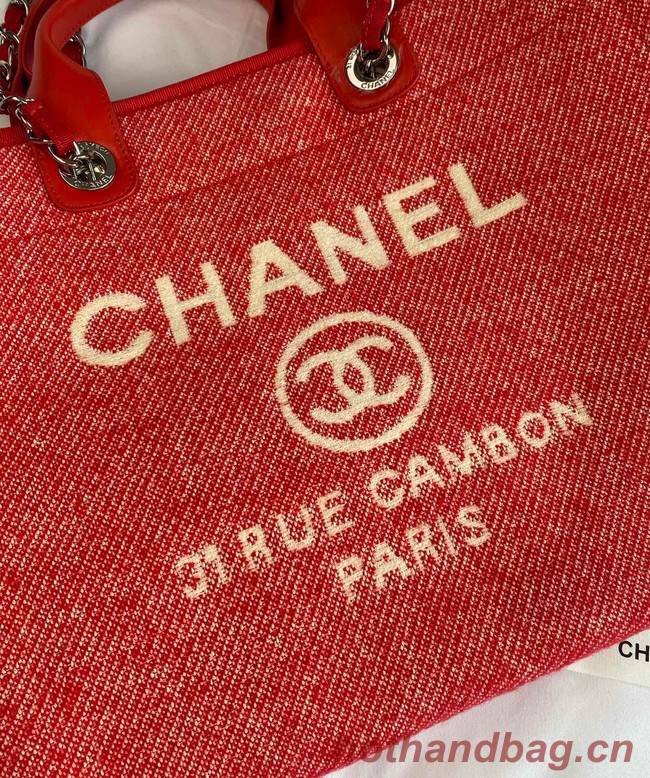 Chanel LARGE SHOPPING BAG A66941 red&white