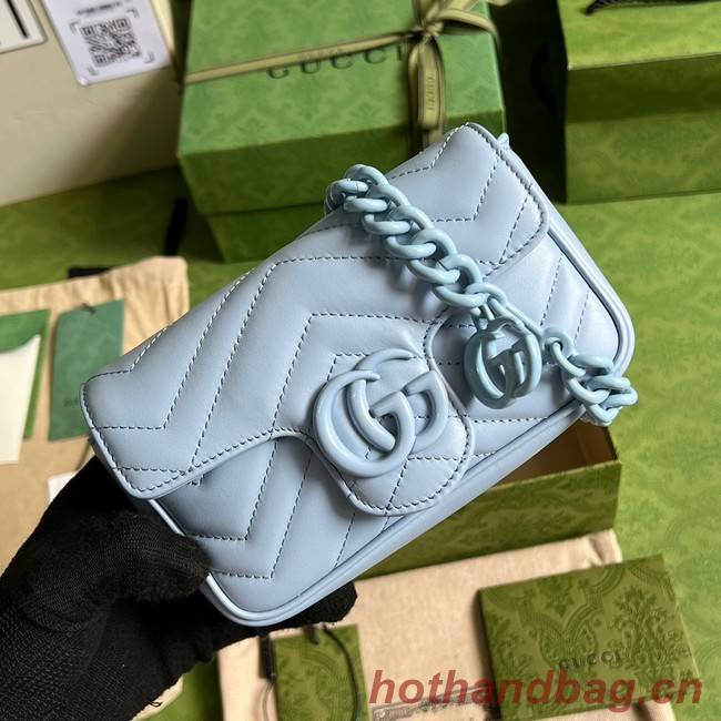 Gucci GG Marmont belt bag 699757 light blue