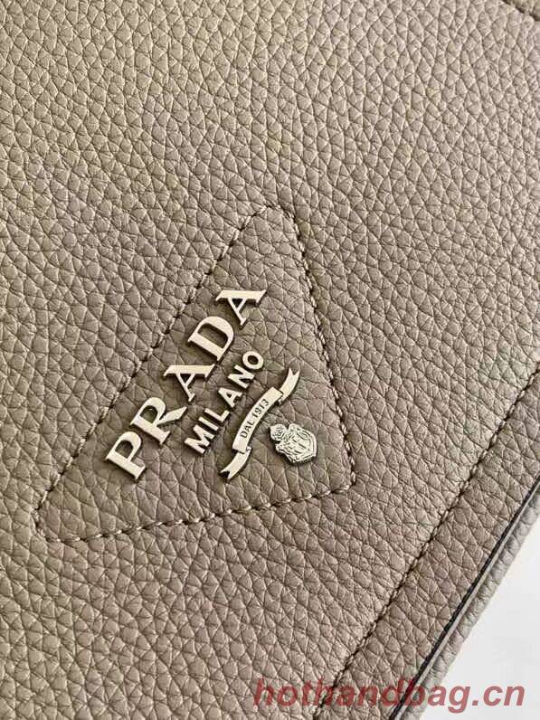 Prada Leather bag with shoulder strap 1DB443 gray