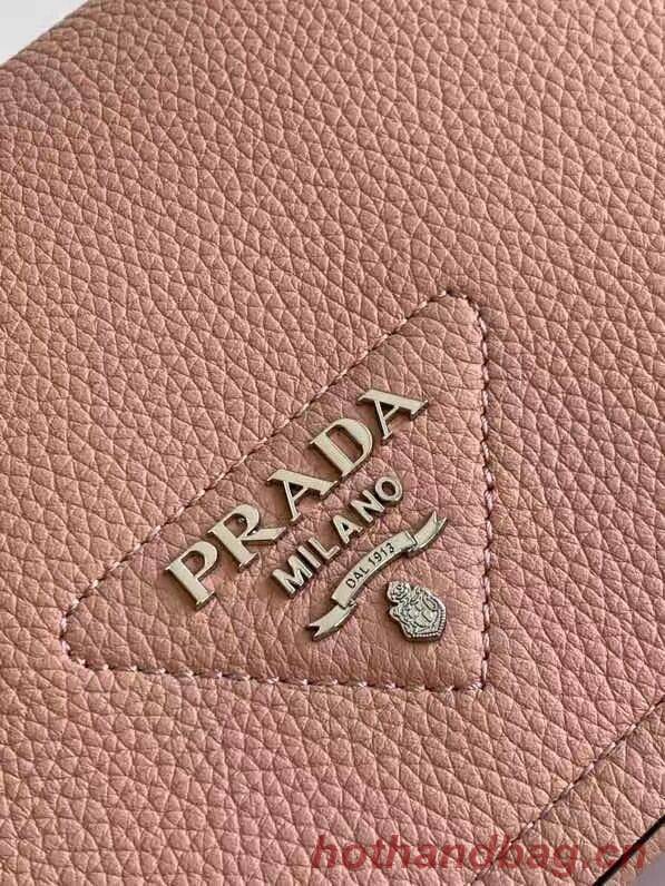 Prada Leather bag with shoulder strap 1DB443 pink