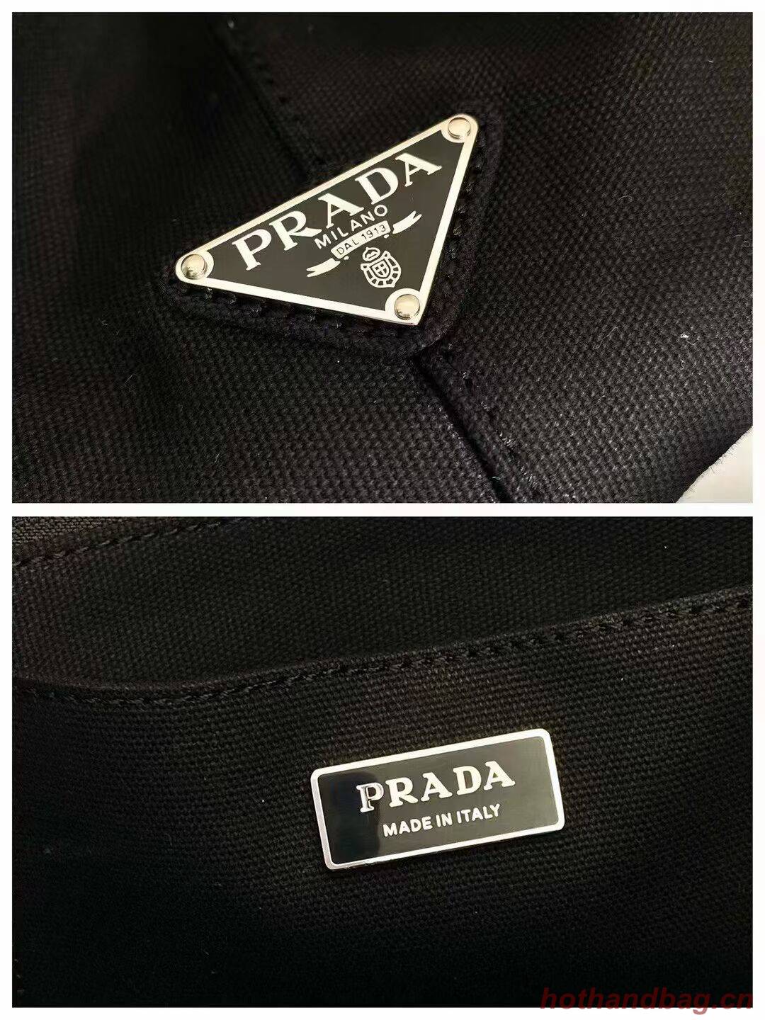 Prada cloth tote bag 1BA499 black