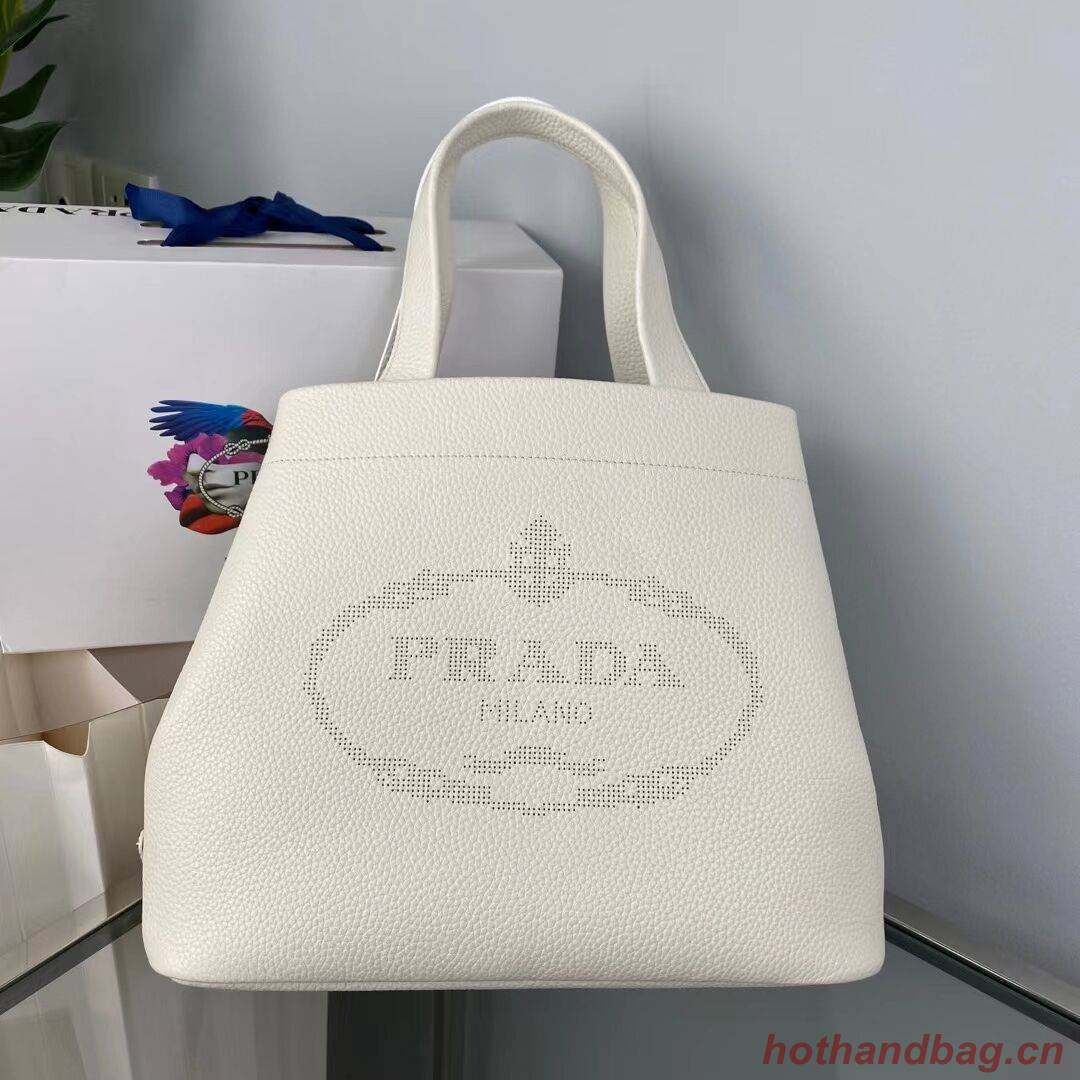 Prada leather tote bag 1AG833 white