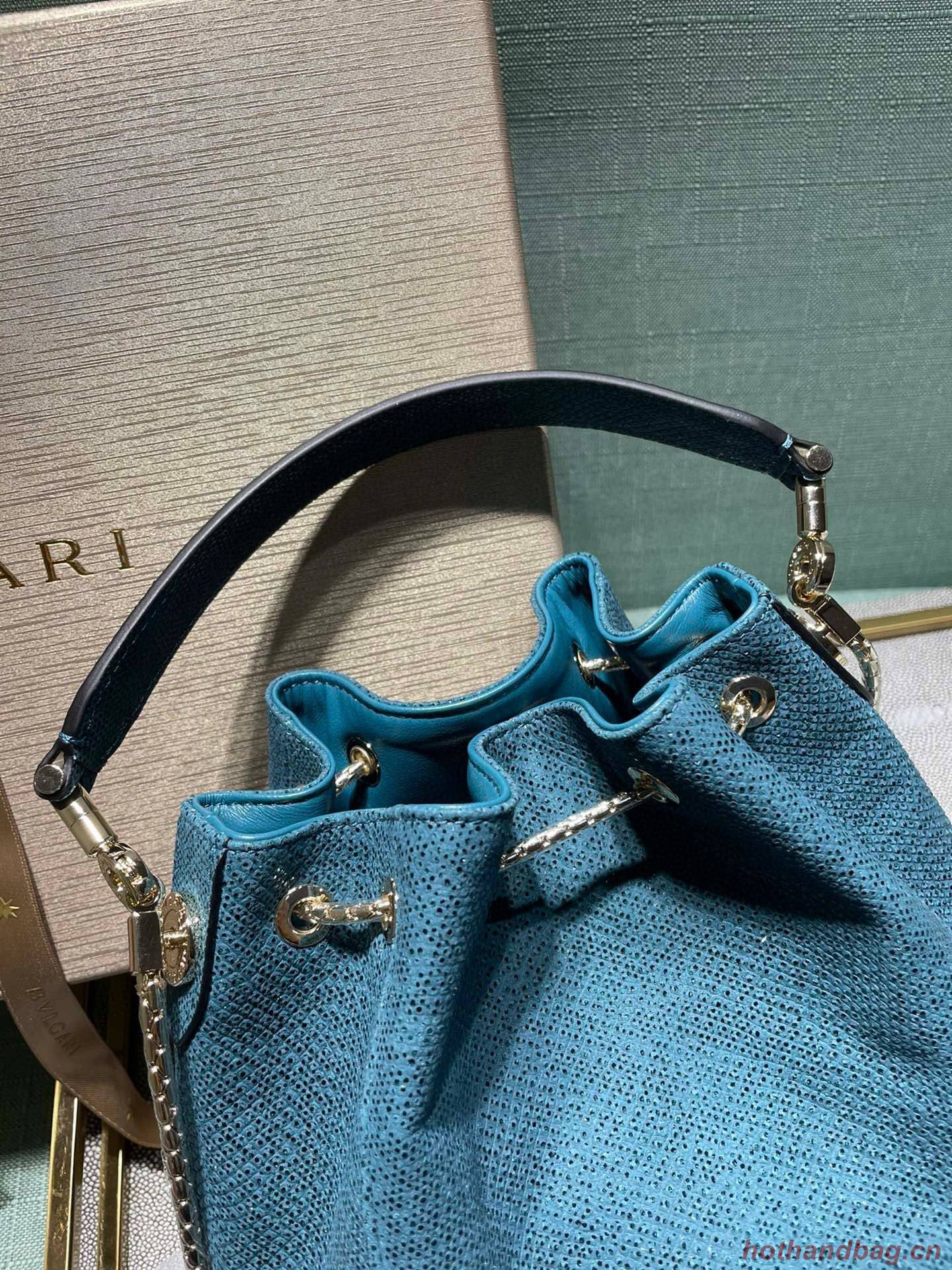 BVLGARI Original Snake Skin Bucket Bag B287614 Blue