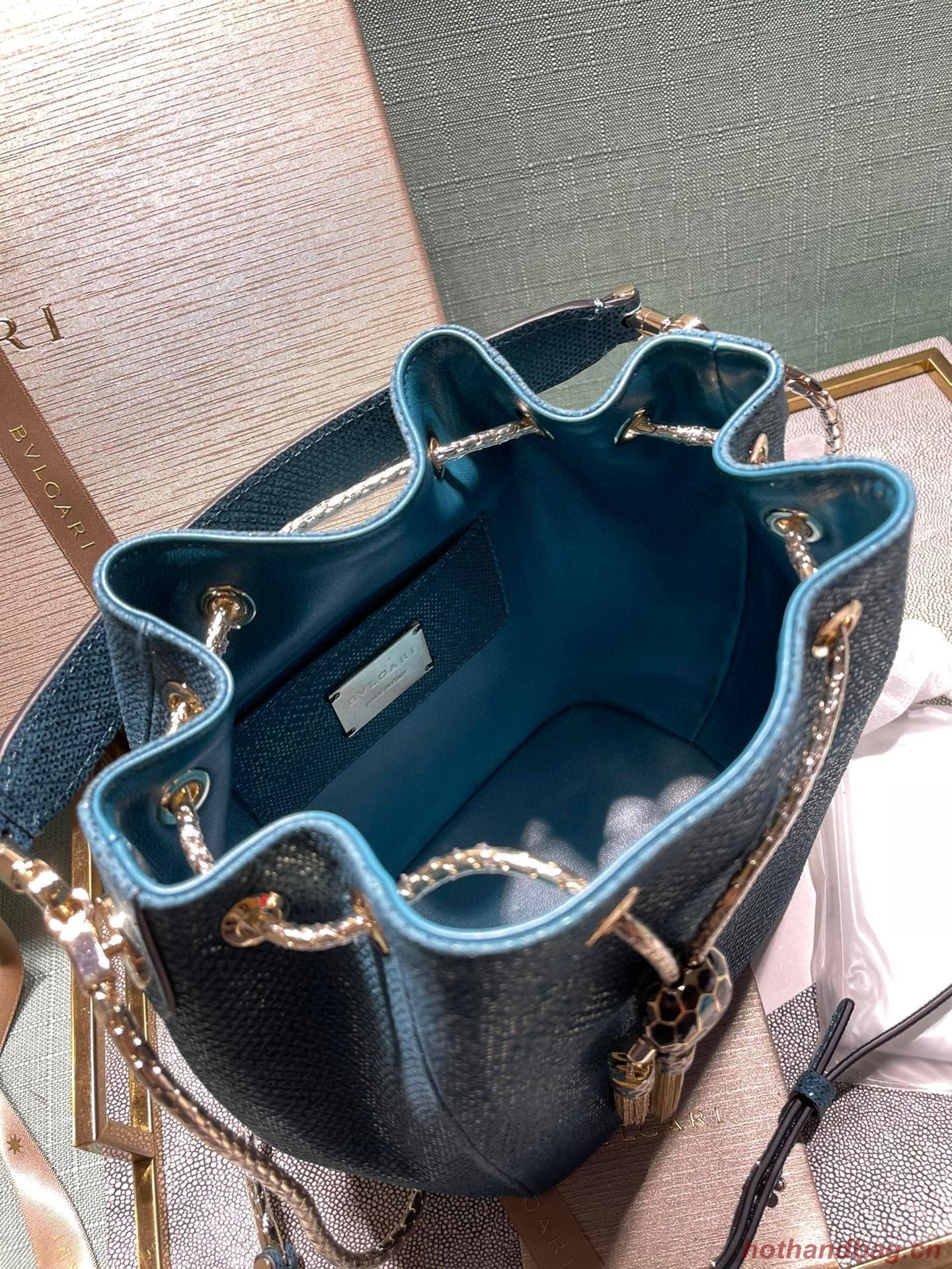 BVLGARI Original Snake Skin Bucket Bag B287614 Blue