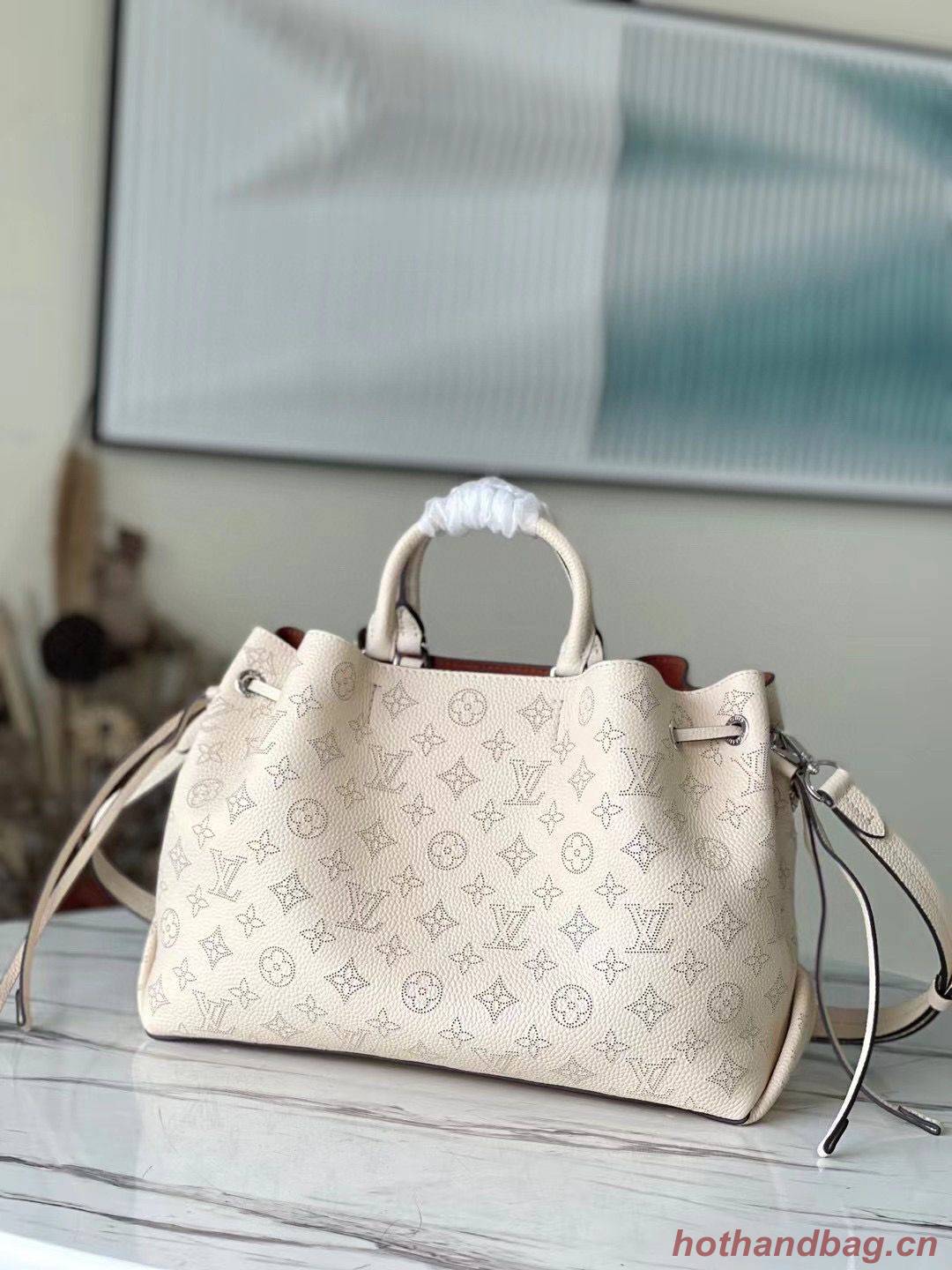 Louis Vuitton Mahina Leather Bella Tote Bag M59203 Beige