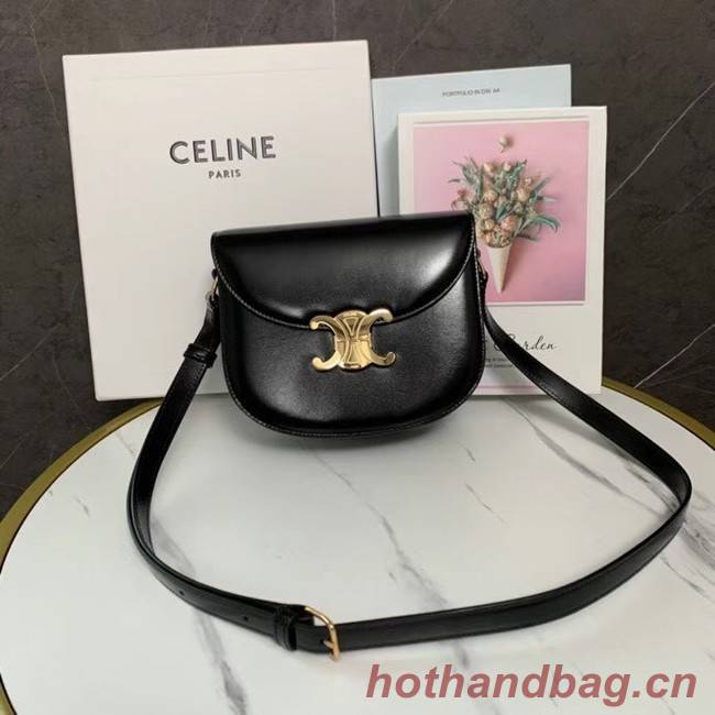 Celine TEEN BESACE TRIOMPHE IN SHINY CALFSKIN 110413 BLACK