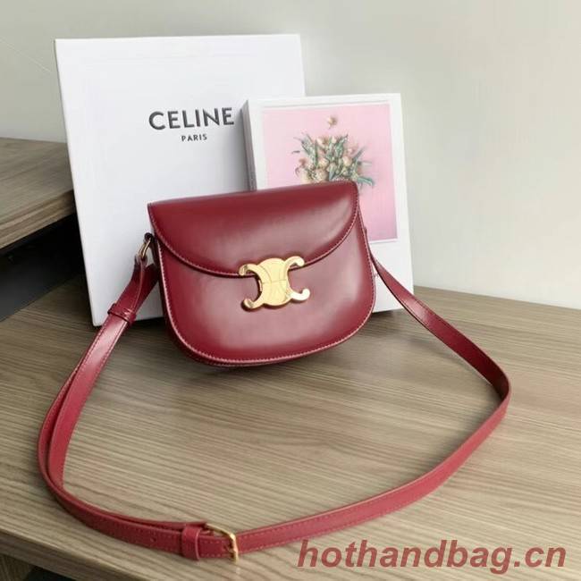 Celine TEEN BESACE TRIOMPHE IN SHINY CALFSKIN 110413 CARMIN