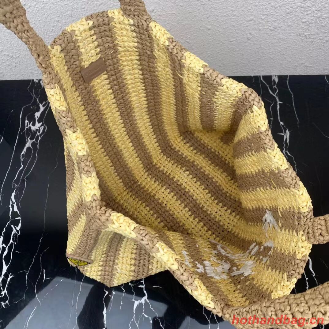 Prada Raffia tote bag 1NE229 yellow