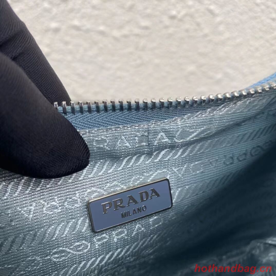 Prada Re-Edition 2000 embroidered drill mini bag 1NE515 sky blue