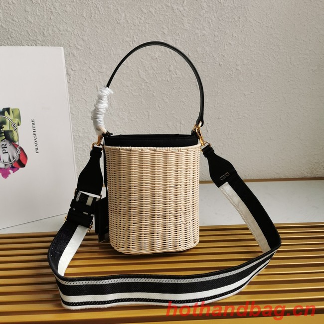 Prada Raffia tote bag 1BE062 black