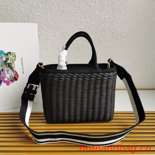 Prada Raffia tote bag 1BG835 black