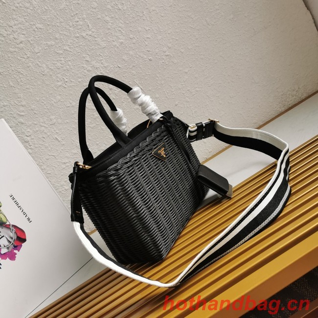 Prada Raffia tote bag 1BG835 black