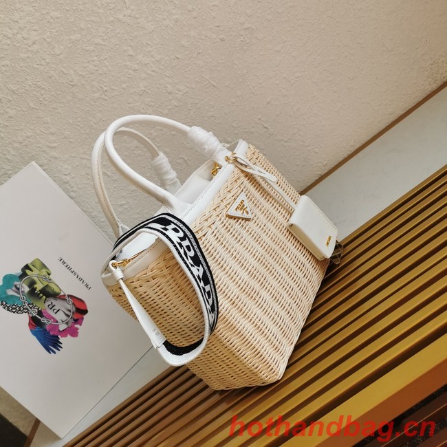 Prada Raffia tote bag 1BG835 white