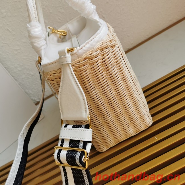 Prada Raffia tote bag 1BG835 white