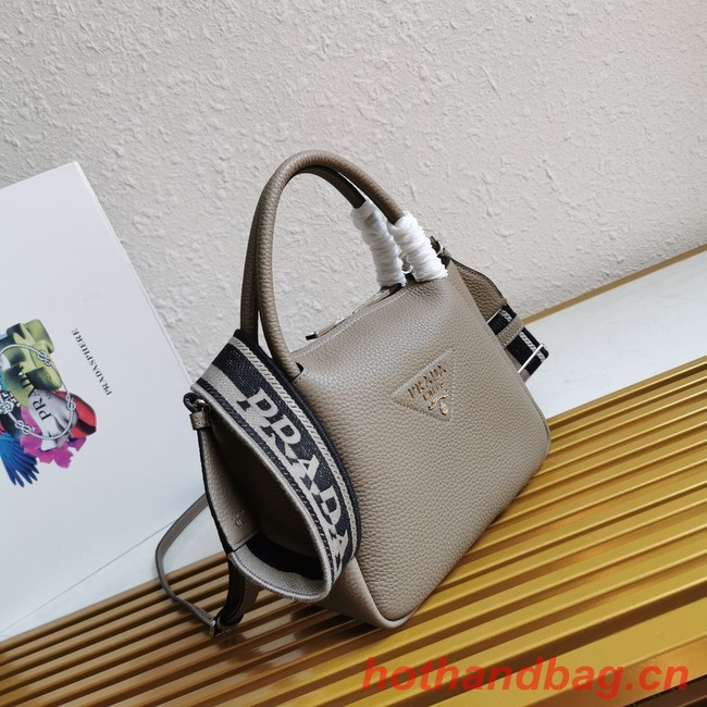 Prada leather tote bag 1BC145 gray