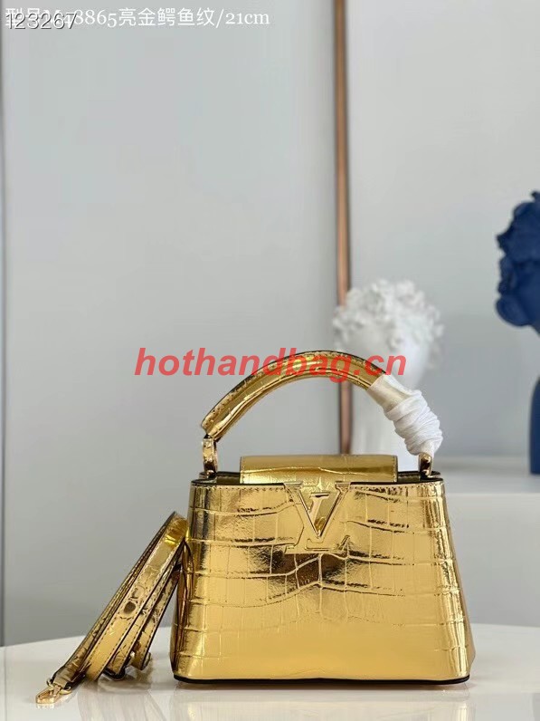 Louis Vuitton crocodile skin CAPUCINES MINI M48865 gold