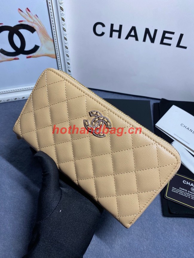 Chanel Calfskin Leather & Gold-Tone Metal AP2739 apricot