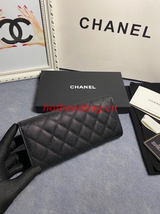 Chanel Calfskin Leather & Gold-Tone Metal AP2740  black