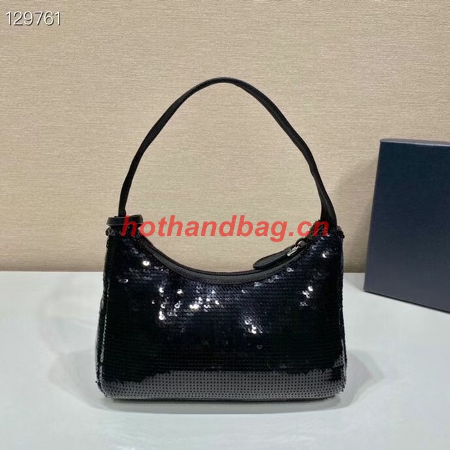 Prada Re-Edition 2000 sequined Re-Nylon mini-bag 1BC515 black