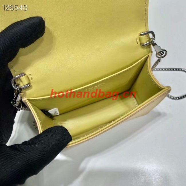 Prada Crystal-studded card holder with shoulder strap 1MR024 yellow