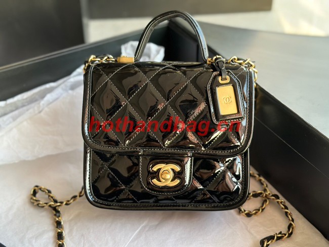 Chanel MINI FLAP BAG WITH TOP HANDLE AS3652 black