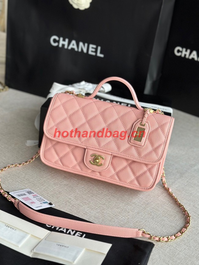 Chanel SMALL FLAP BAG WITH TOP HANDLE AS3653 pink