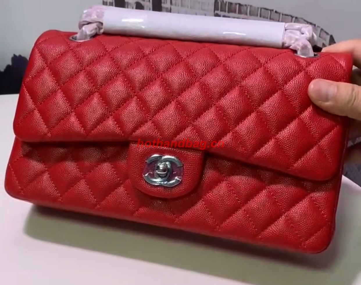 Chanel Flap Shoulder Bag Original Caviar leather A1112 Red