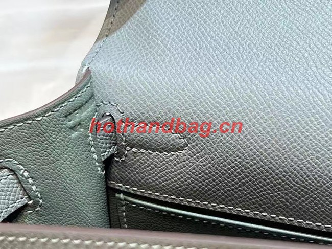 Hermes Kelly 20cm Shoulder Bags Epsom KL2750 Iron gray&gold