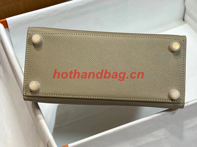 Hermes Kelly 20cm Shoulder Bags Epsom KL2750 Pearl grey&gold