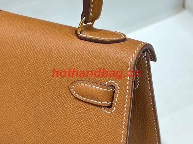 Hermes Kelly 20cm Shoulder Bags Epsom KL2750 brown&gold