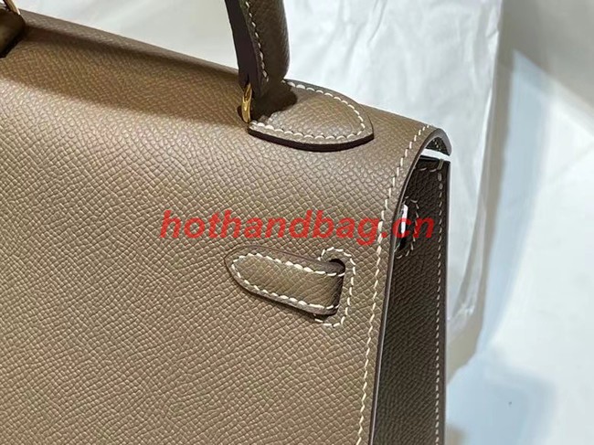 Hermes Kelly 20cm Shoulder Bags Epsom KL2750 gray&gold