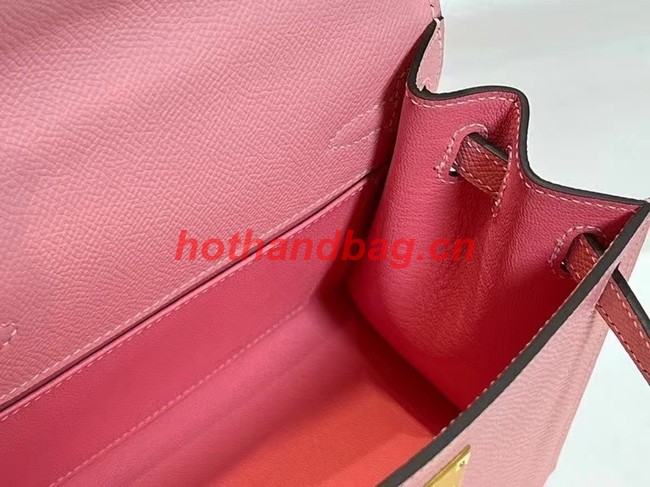 Hermes Kelly 20cm Shoulder Bags Epsom KL2750 pink&gold