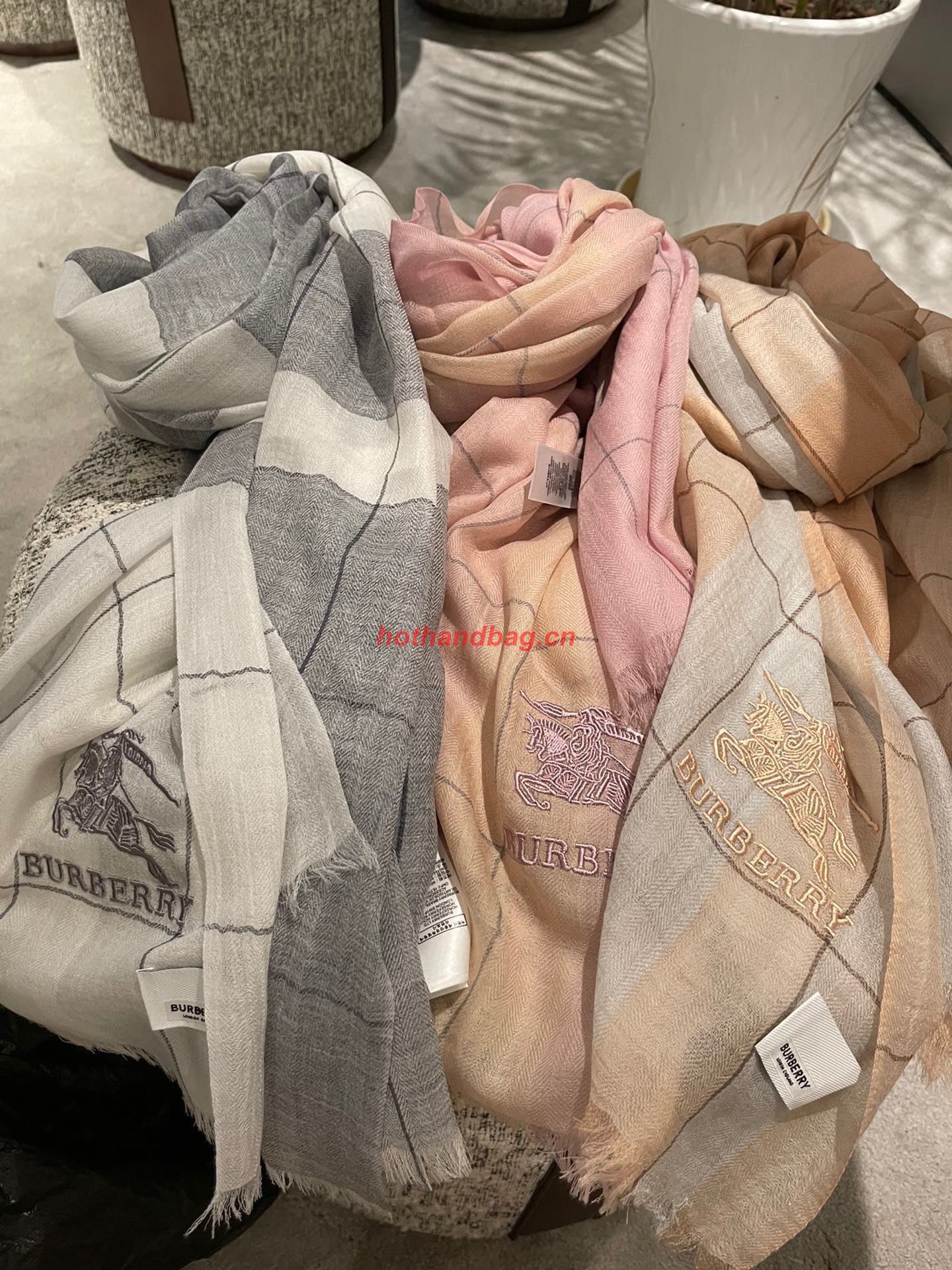 Burberry Wool Scarf BB6320 Beige