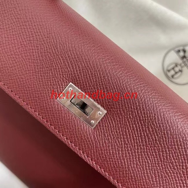 Hermes Kelly 25cm Shoulder Bags Epsom KL2755 Burgundy&silver-Tone Metal