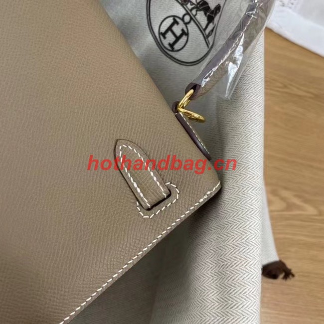 Hermes Kelly 25cm Shoulder Bags Epsom KL2755 Elephant Grey&gold-Tone Metal