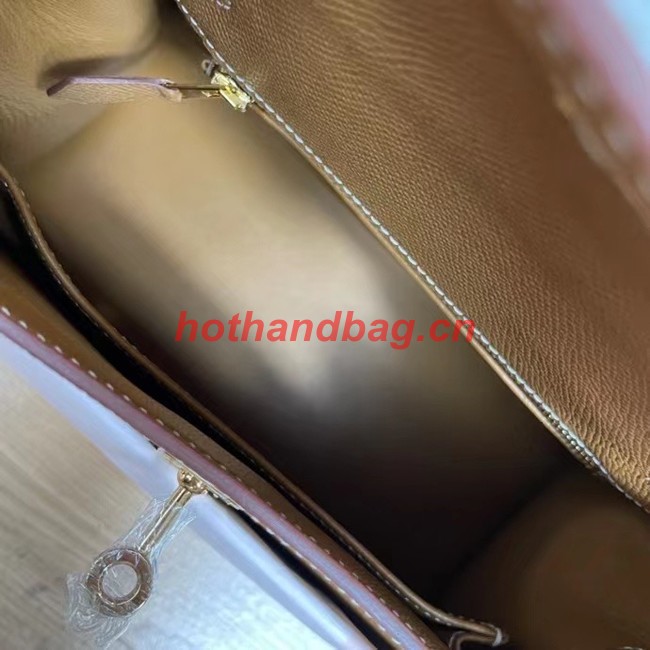 Hermes Kelly 25cm Shoulder Bags Epsom KL2755 brown&gold-Tone Metal