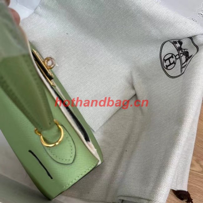 Hermes Kelly 25cm Shoulder Bags Epsom KL2755 green&gold-Tone Metal