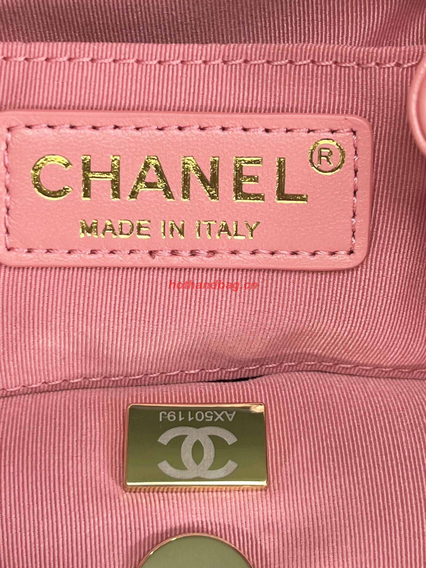 Chanel Backpack Sheepskin Original Leather AS2908 Pink