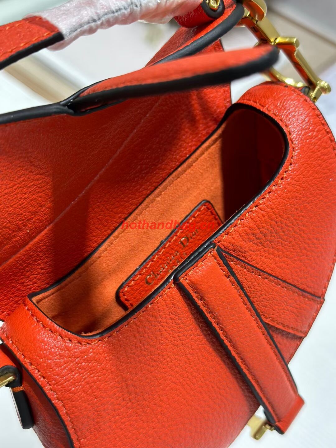 DIOR MICRO SADDLE BAG Antique Goatskin S5685CC orange