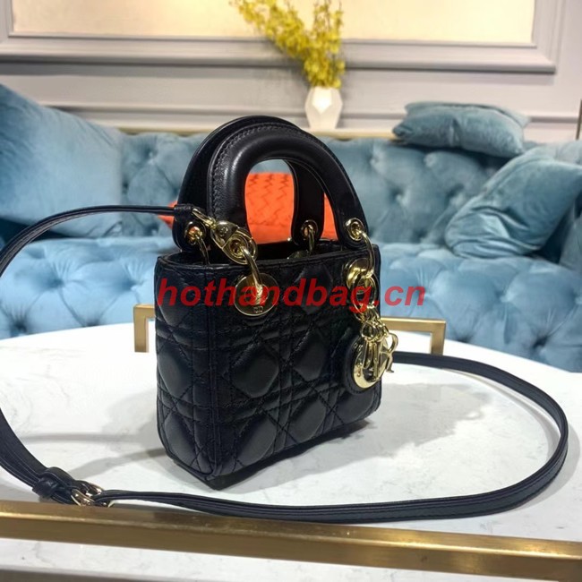 MICRO LADY DIOR BAG Black Cannage Lambskin S0856ON