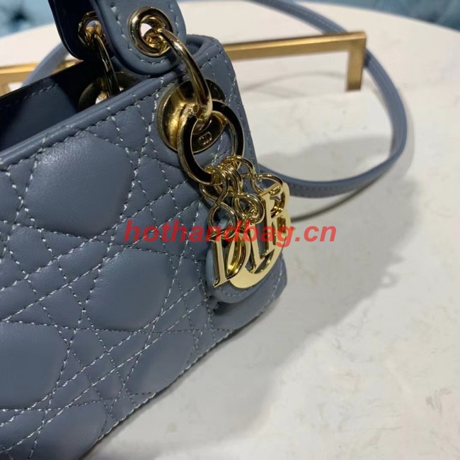 MICRO LADY DIOR BAG Cloud Blue Cannage Lambskin S0856O