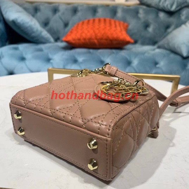 MICRO LADY DIOR BAG Rose Des Vents Cannage Lambskin S0856ON