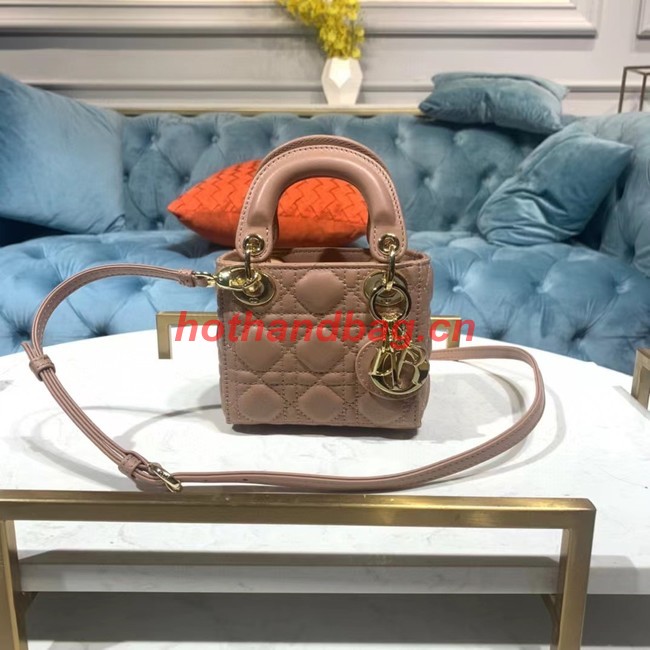 MICRO LADY DIOR BAG Rose Des Vents Cannage Lambskin S0856ON