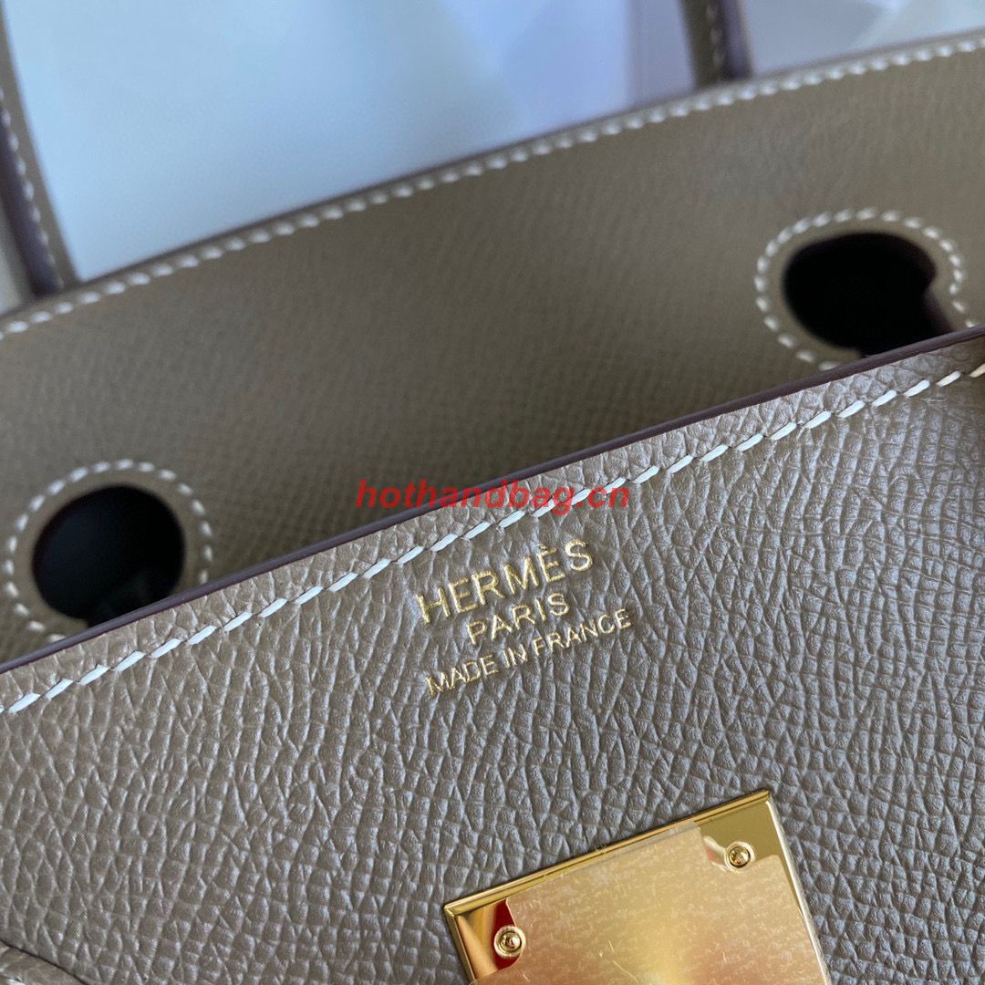 Hermes Birkin Bag Original Epsom Leather 30CM 17825 Elephant Grey