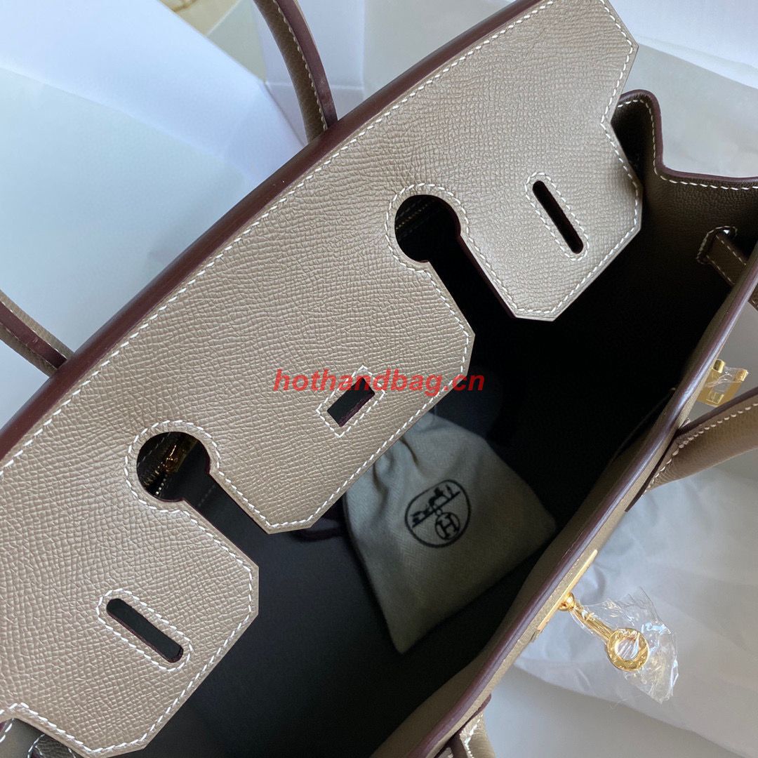 Hermes Birkin Bag Original Epsom Leather 30CM 17825 Elephant Grey