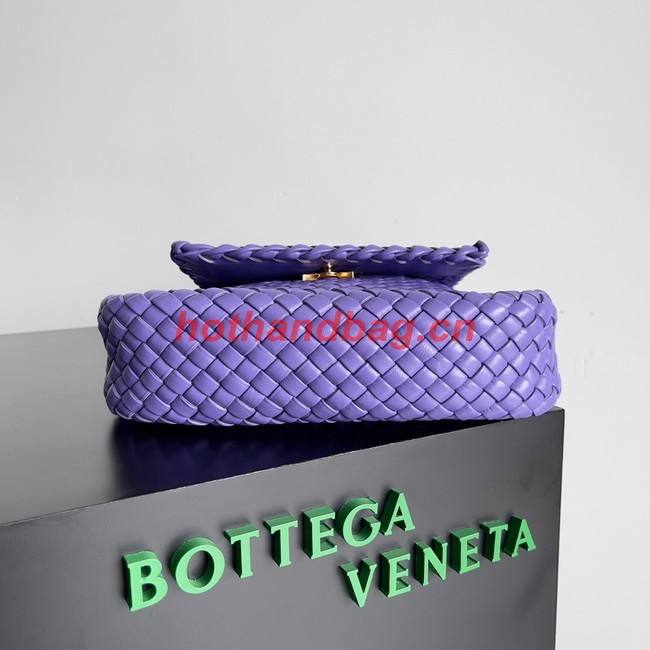 Bottega Veneta Small padded intreccio leather shoulder bag 709418 Purple