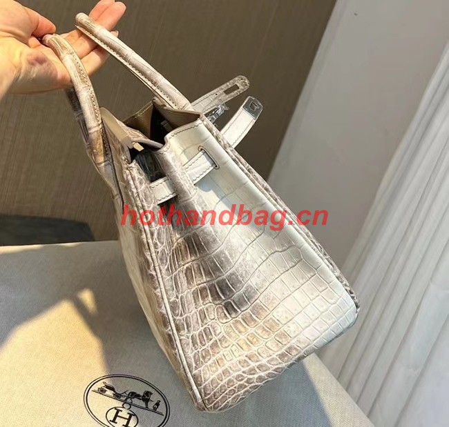 Hermes Birkin 30CM Original South African Nile Crocodile Leather Bag BK30 White&Gray