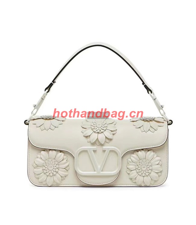 VALENTINO FLORAL TRIM LOCO BAG WB0K30P WHITE