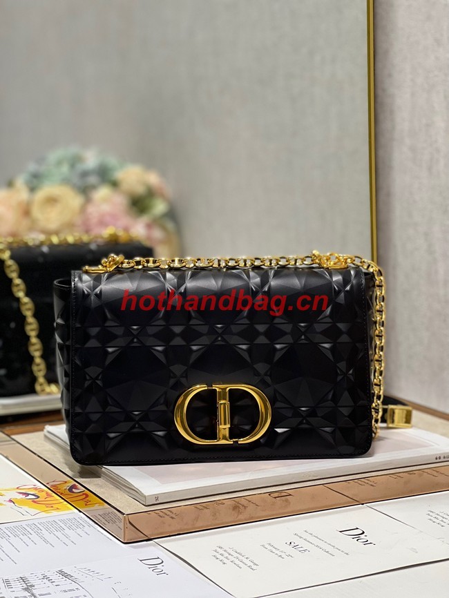 MEDIUM DIOR CARO BAG Cannage Calfskin with Diamond Motif M9242UW black&gold